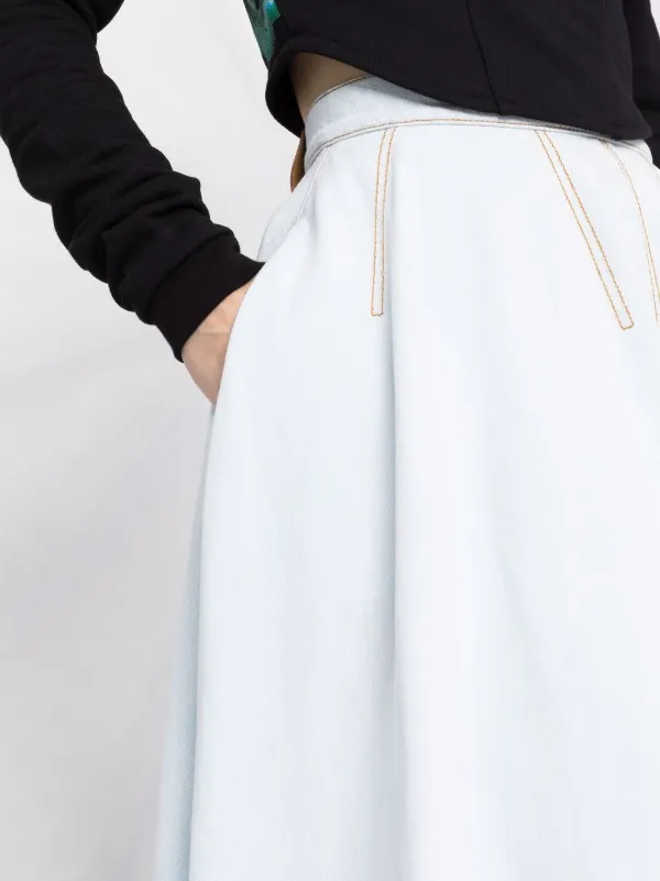 Alexander McQueen Denim Midi Skirt 