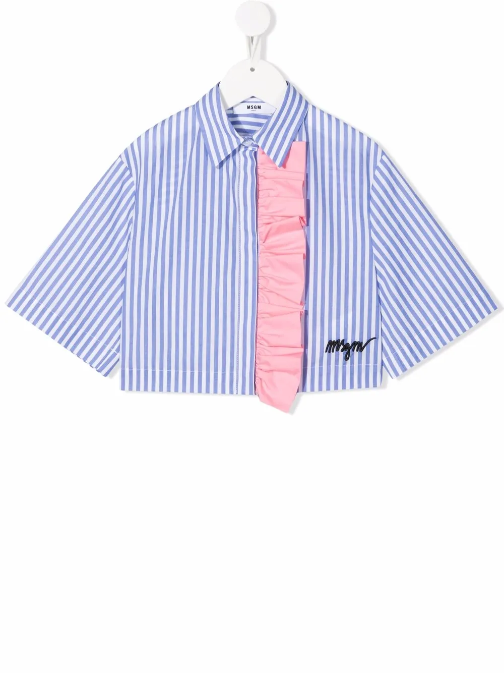 

MSGM Kids camisa corta de manga corta - Azul