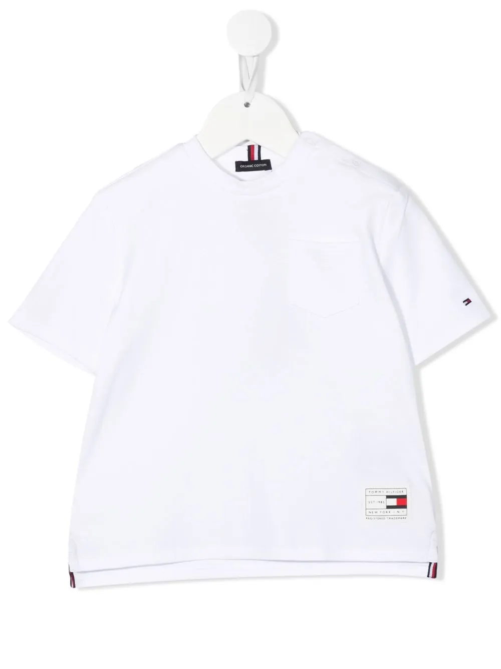 

Tommy Hilfiger Junior playera con parche del logo - Blanco