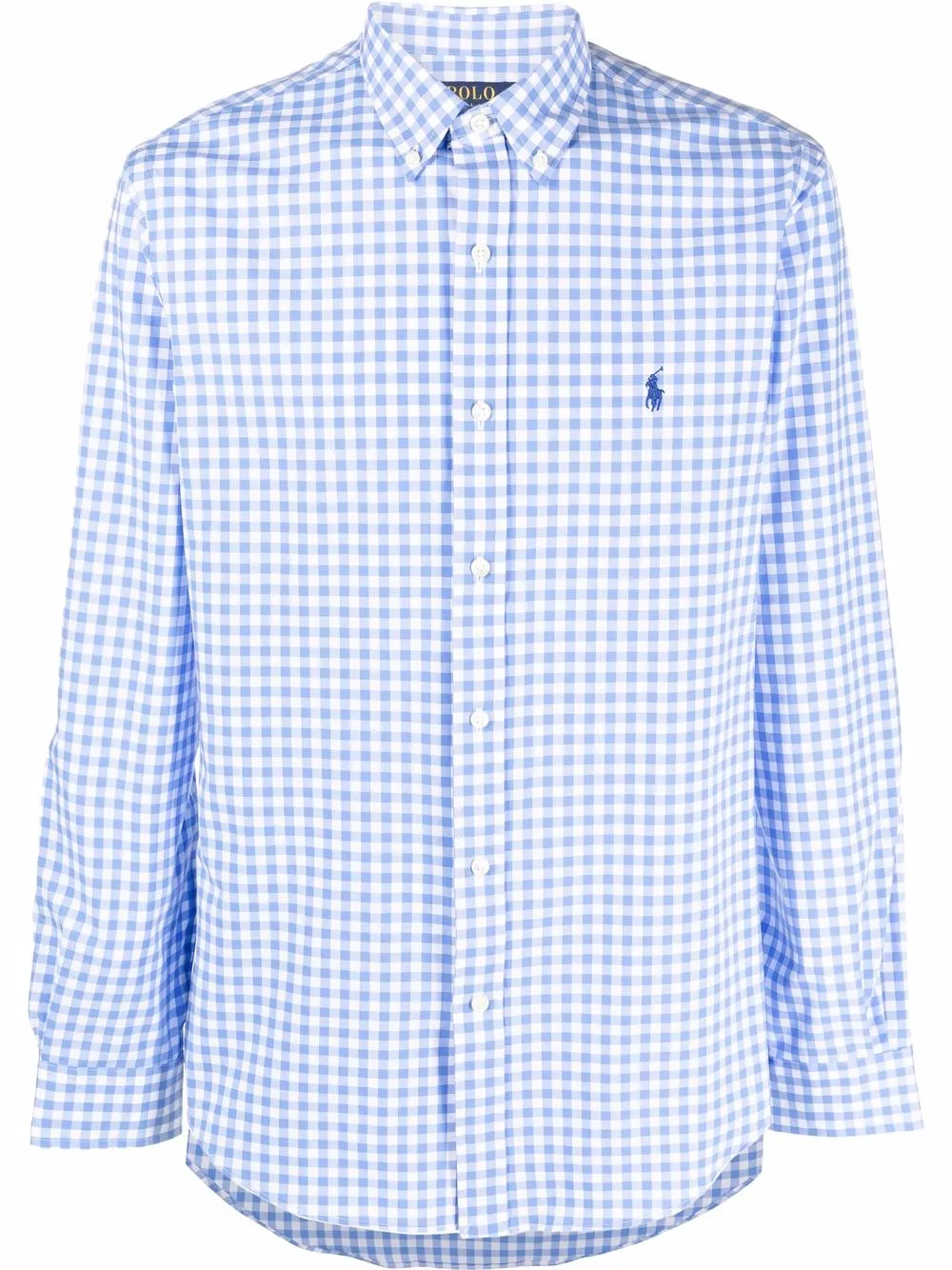 

Polo Ralph Lauren logo-embroidered gingham-check shirt - Blue