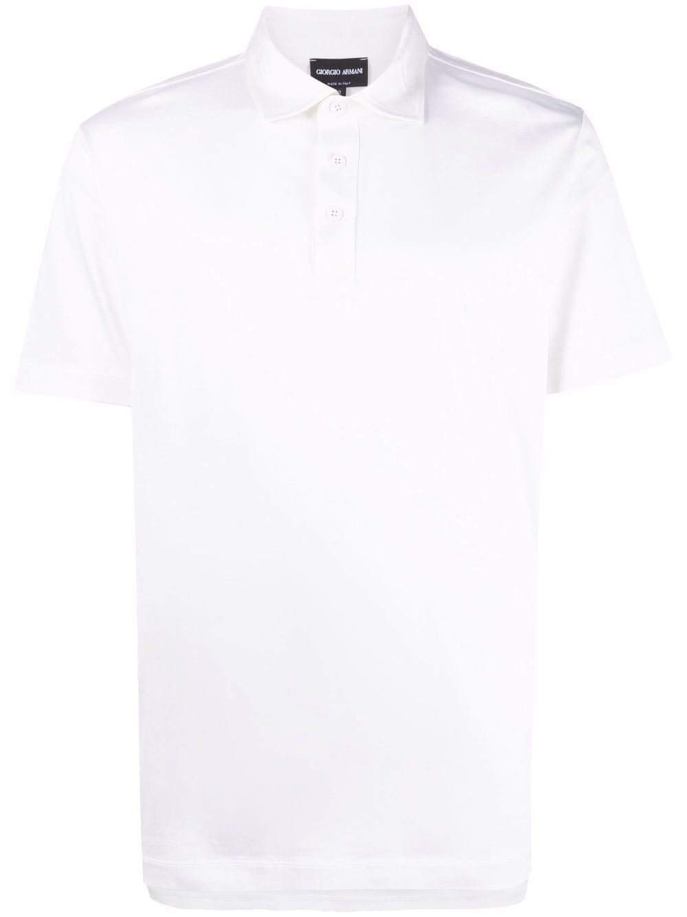 Shop Giorgio Armani Silk-blend Polo Shirt In Weiss