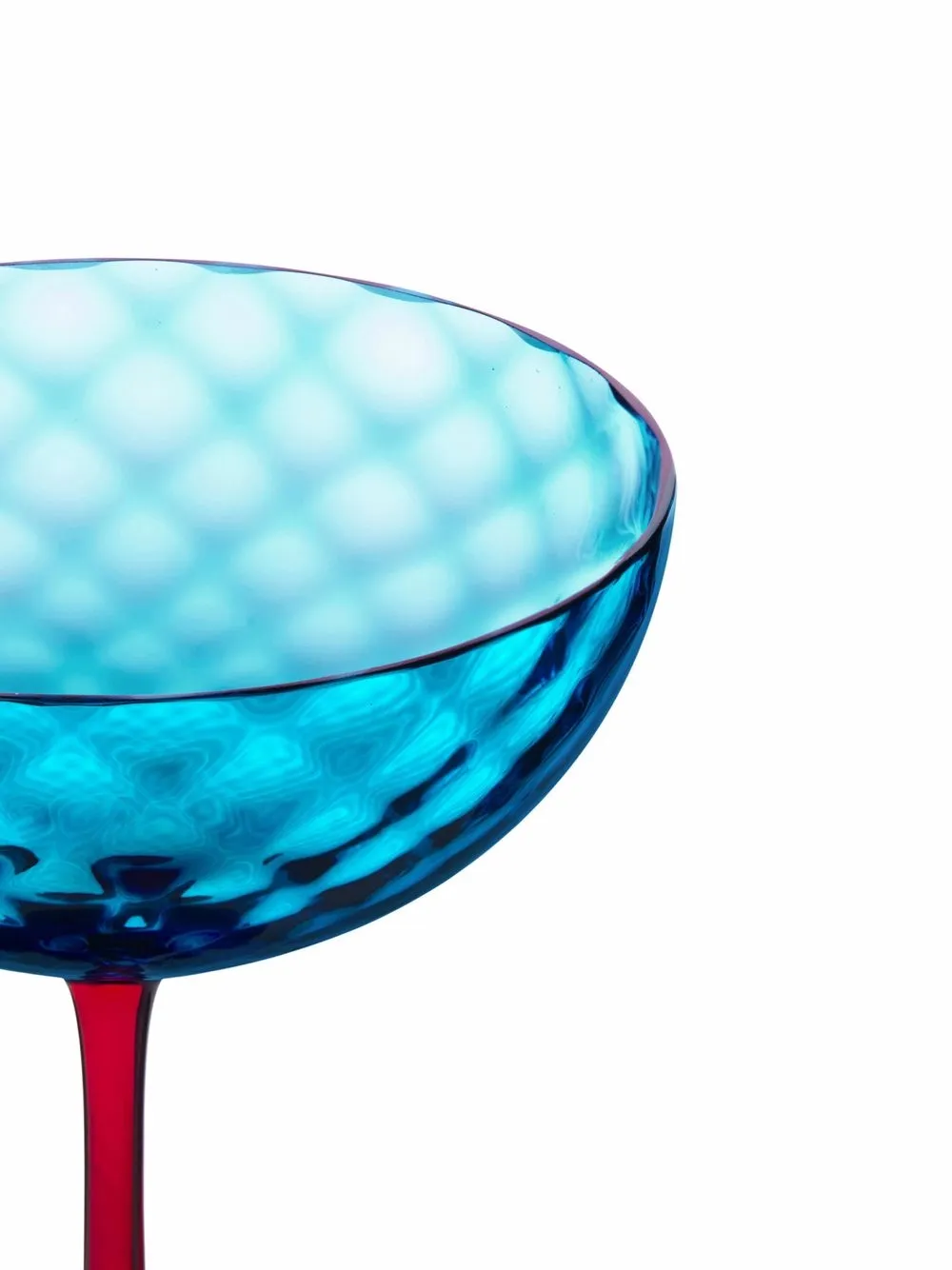  Dolce & Gabbana Handgeblasenes Murano Champagnerglas   Blau 