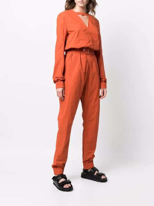 Rick Owens V-neck Cotton Jumpsuit 