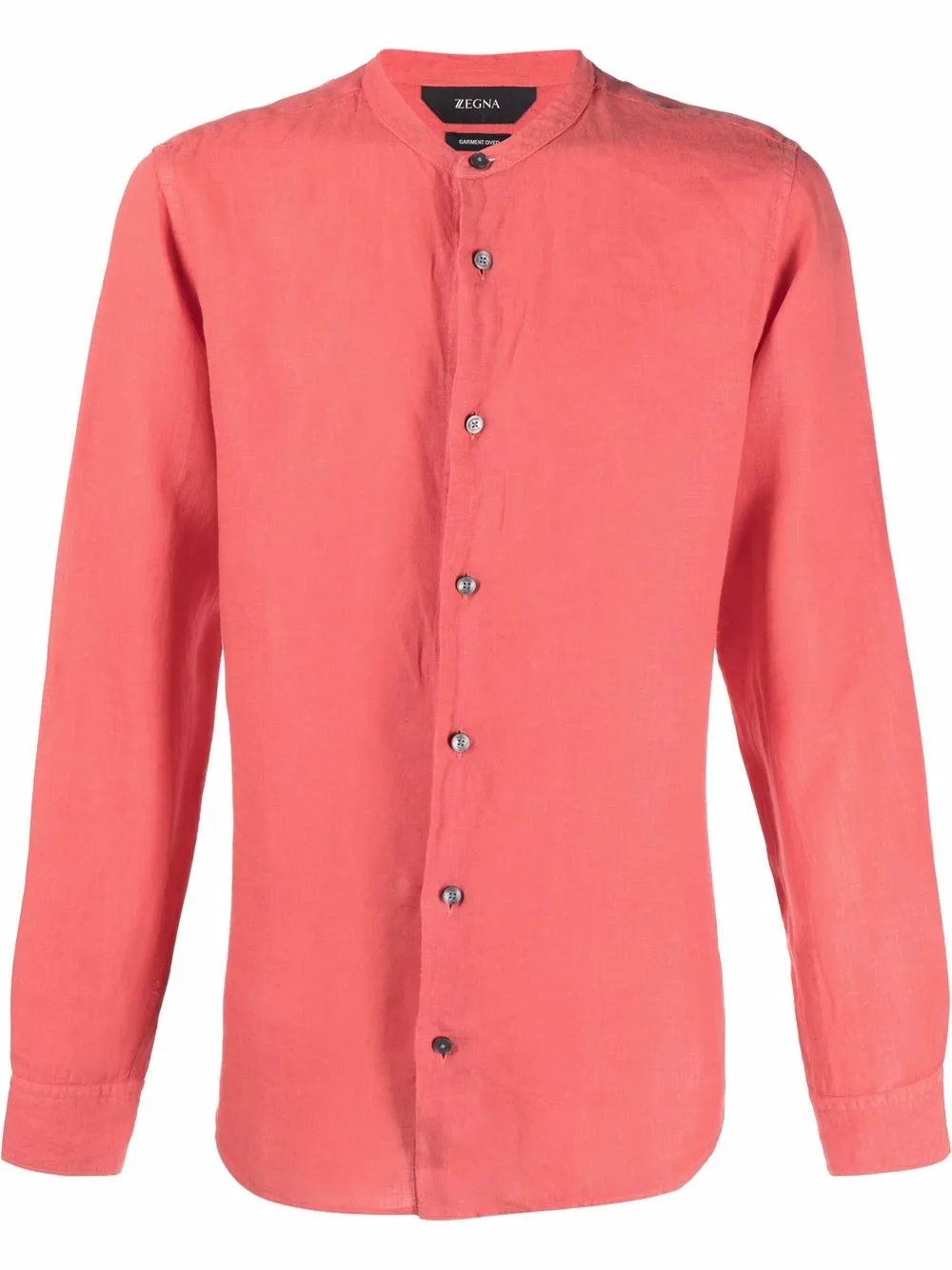 

Zegna camisa con cuello mao - Rojo