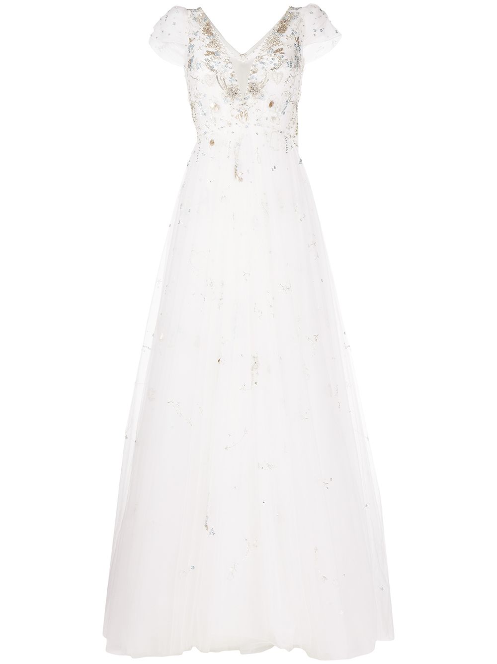 

Jenny Packham vestido de fiesta acampanado con lentejuelas - Blanco