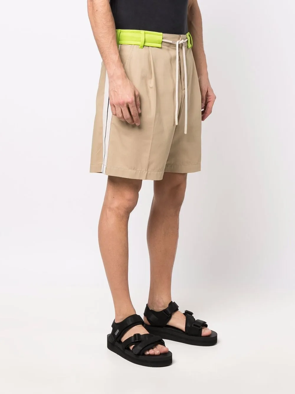  Palm Angels Drawstring Tailored Shorts - Neutrals 