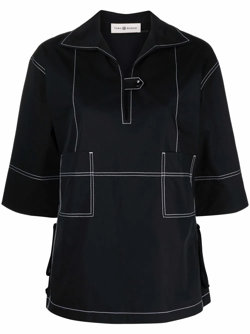 

Tory Burch blusa con costuras en contraste - Negro