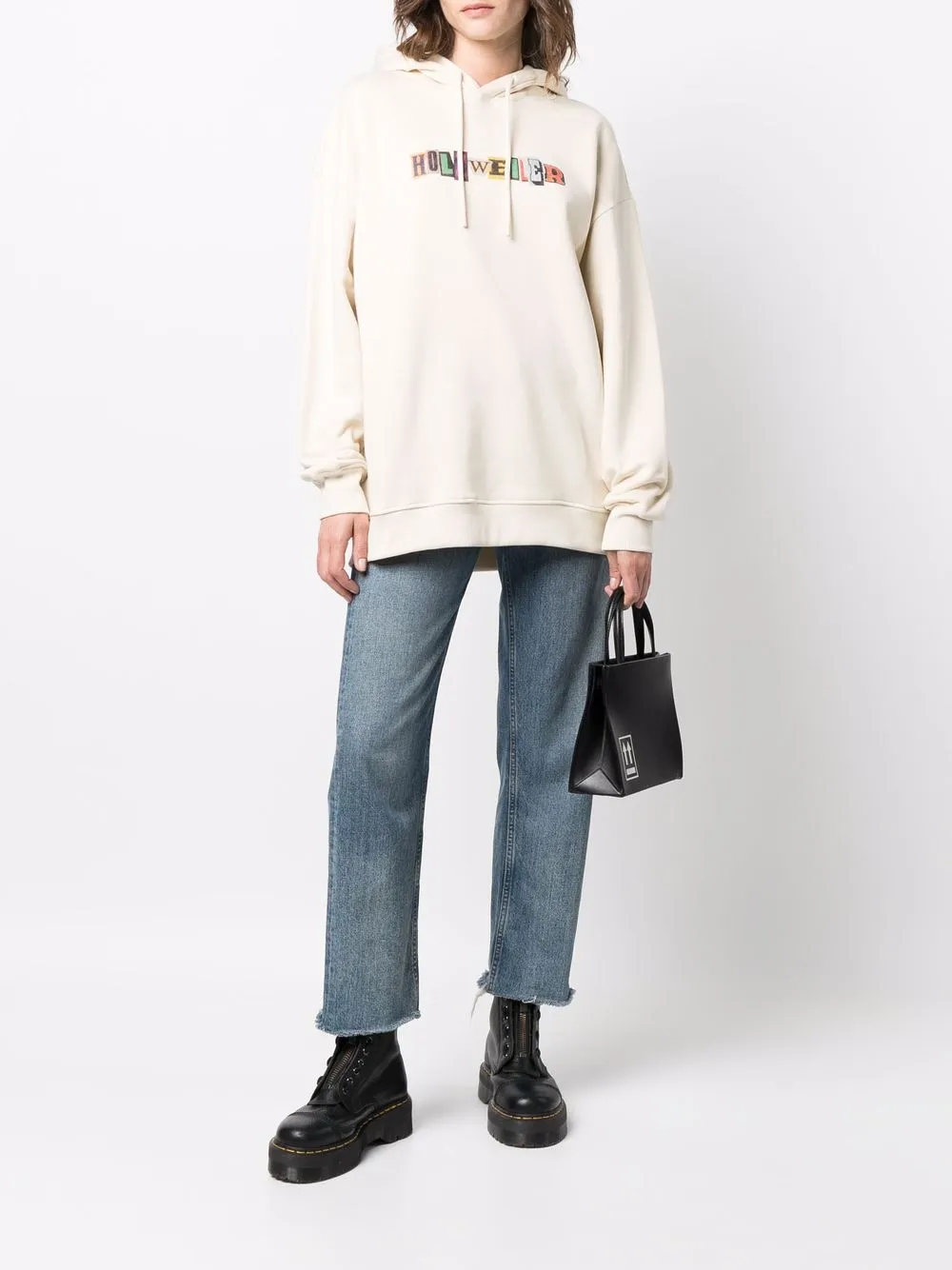  Holzweiler Hoodie Mit Logo Print   Nude 