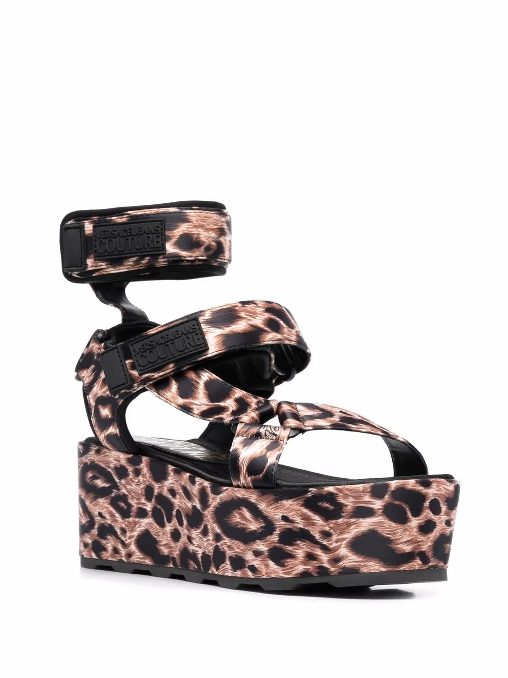 Versace Jeans Couture Sandalen met luipaardprint - Beige