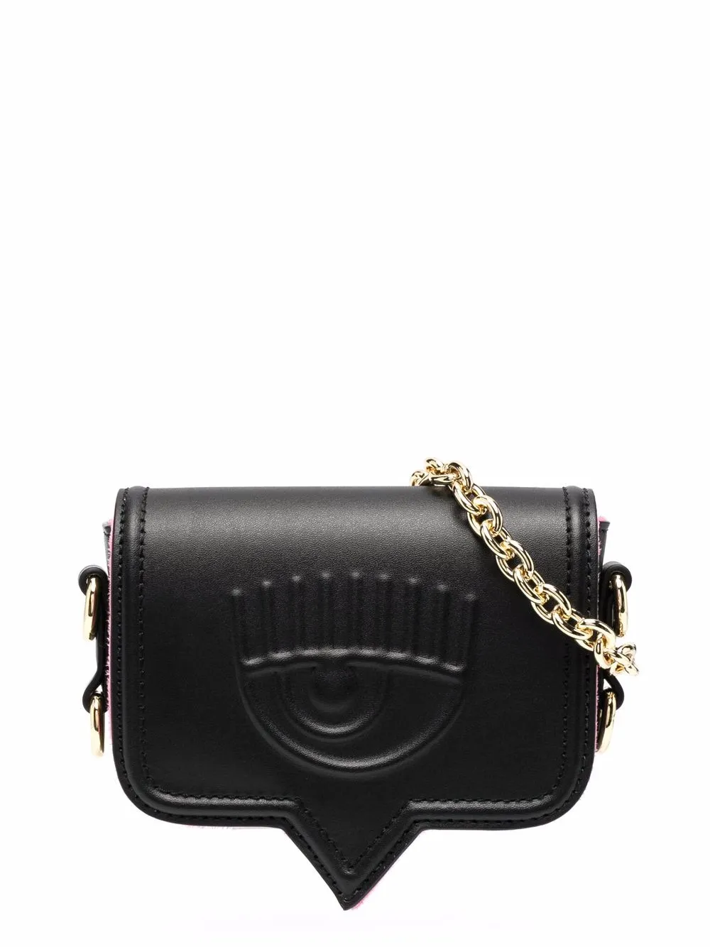 

Chiara Ferragni cangurera tipo crossbody Eyelike con logo en relieve - Negro