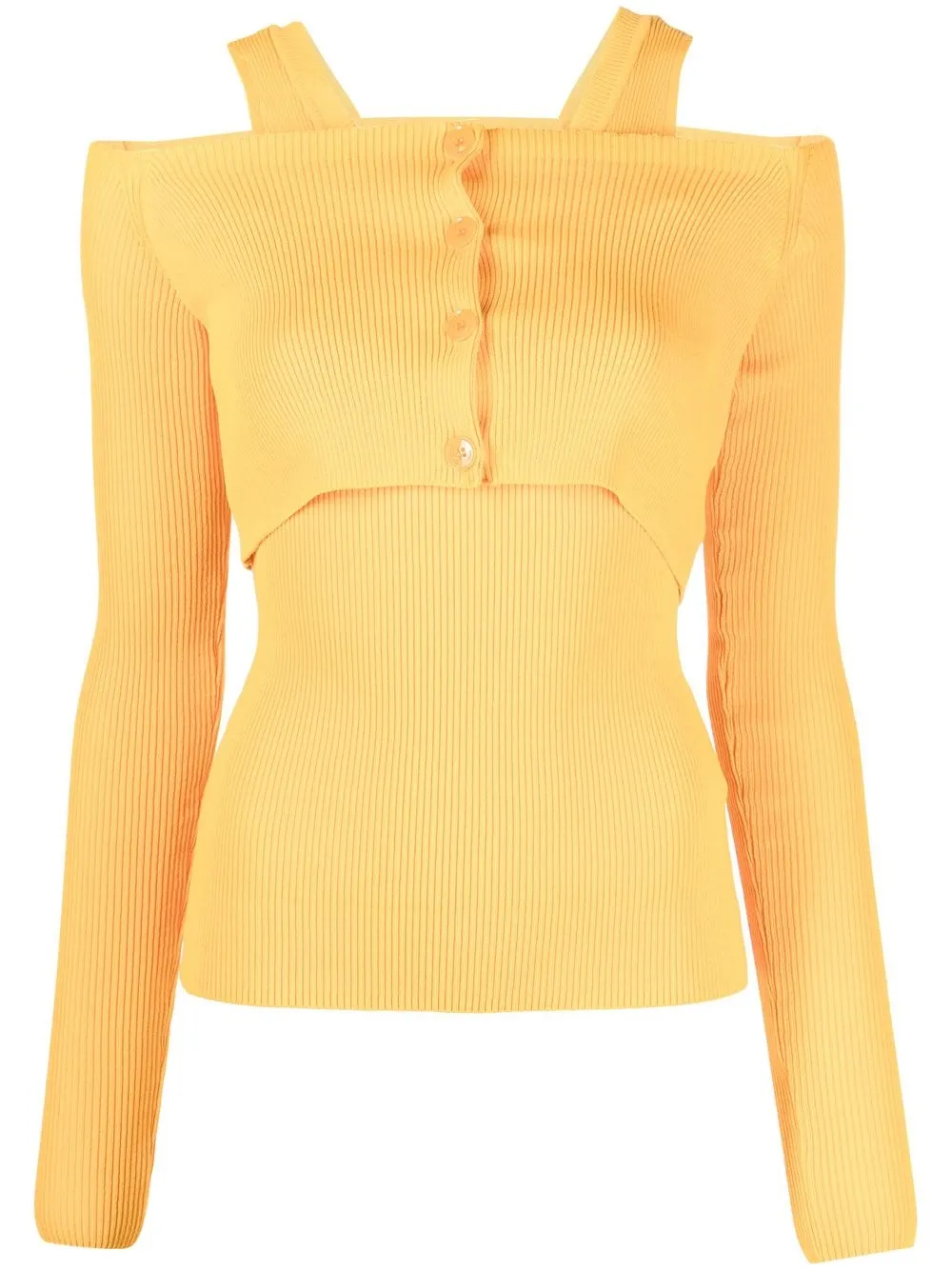 

Low Classic top de canalé con hombros descubiertos - Naranja