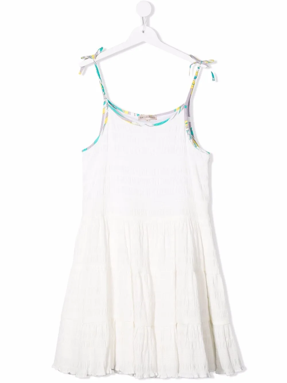 

PUCCI Junior vestido con panel fruncido - Blanco