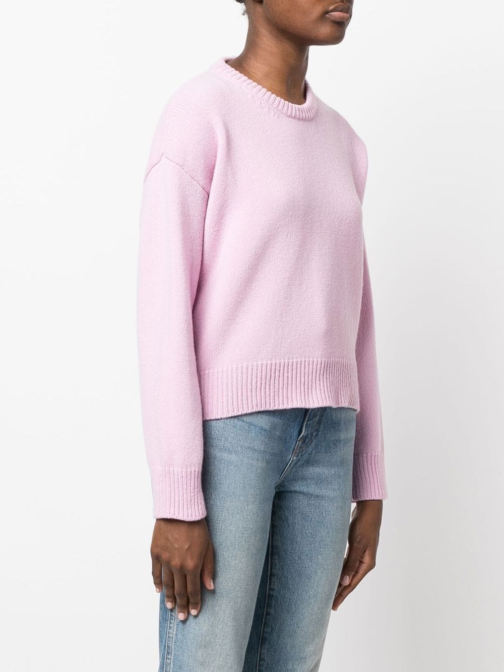 Shop Mackintosh Kayleigh Crew Neck Wool Jumper In Pink