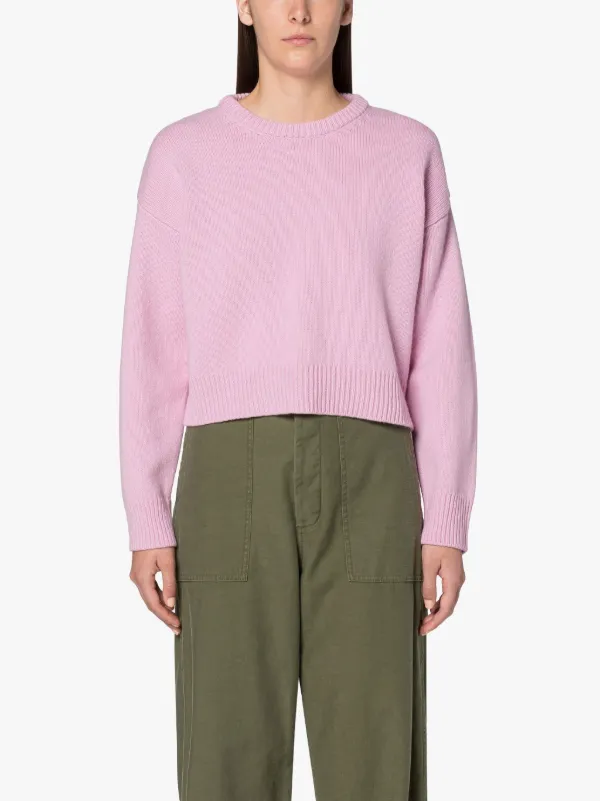 KAYLEIGH Pink Wool Crewneck Sweater