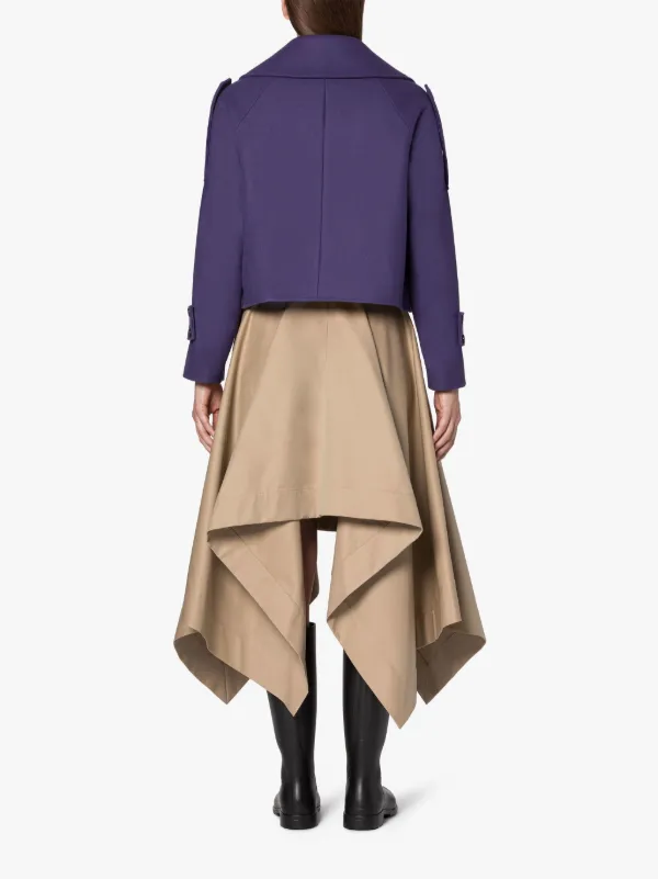 KIRSTEE Purple Wool Cropped Pea Coat