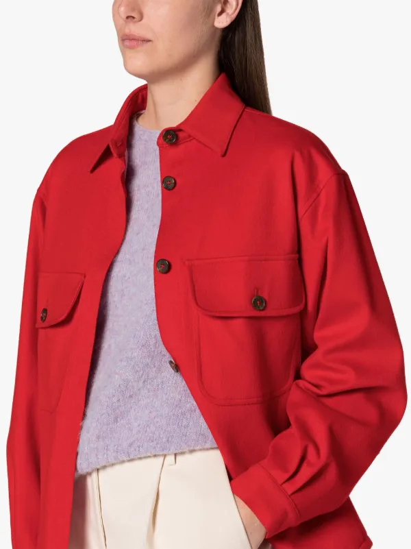 LORRIANE Scarlet Cotton Overshirt Jacket