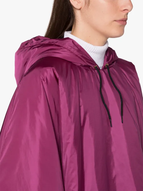SIMA Burgundy Nylon Hooded Poncho