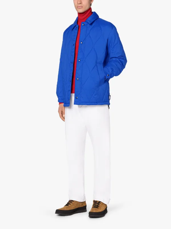 TEEMING Blue Nylon Quilted Coach Jacket