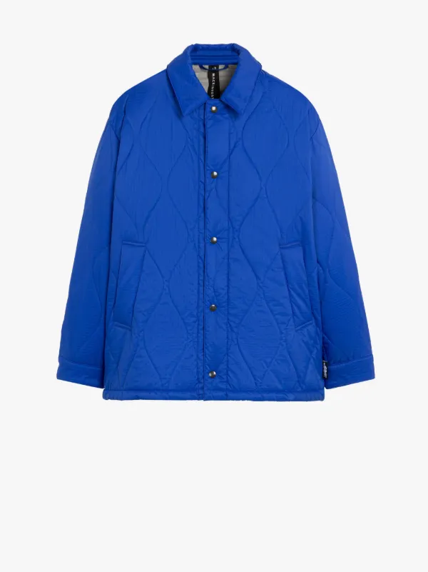 TEEMING Blue Nylon Quilted Coach Jacket