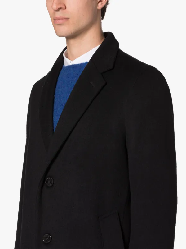 NEW STANLEY Black Wool & Cashmere Coat