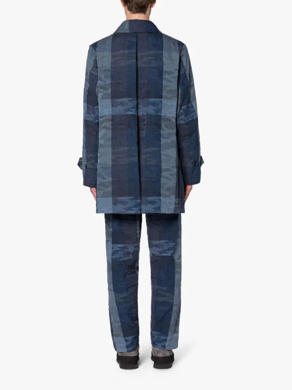 A-LINE TORRENTIAL Navy Camo Cotton Blend Raincoat