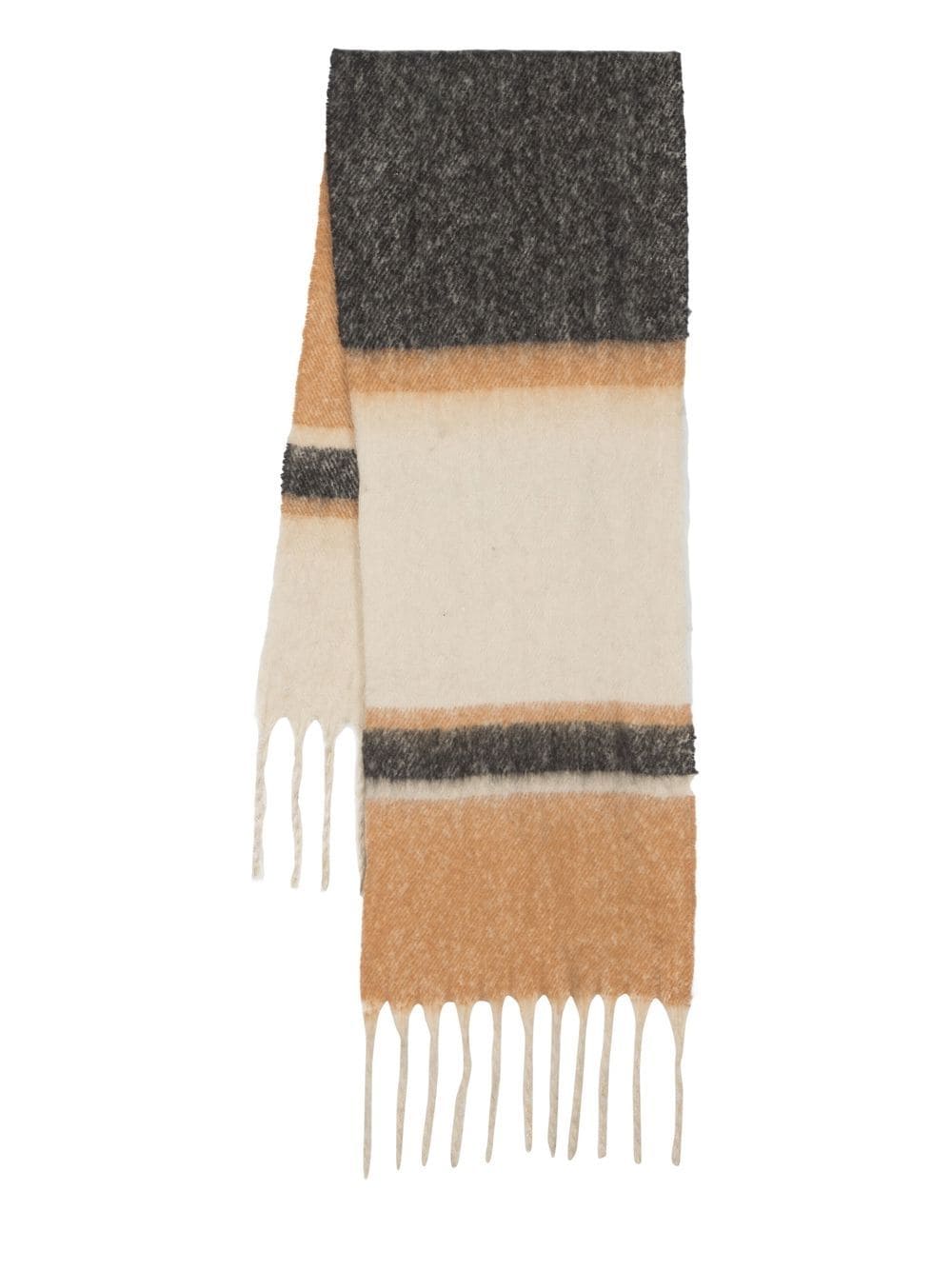 Mackintosh Striped Blanket Scarf In Nude
