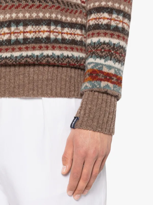IMPULSE Nutmeg Wool Fair Isle Crewneck Sweater