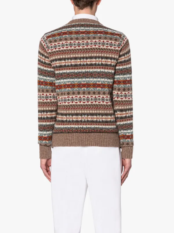 IMPULSE Nutmeg Wool Fair Isle Crewneck Sweater