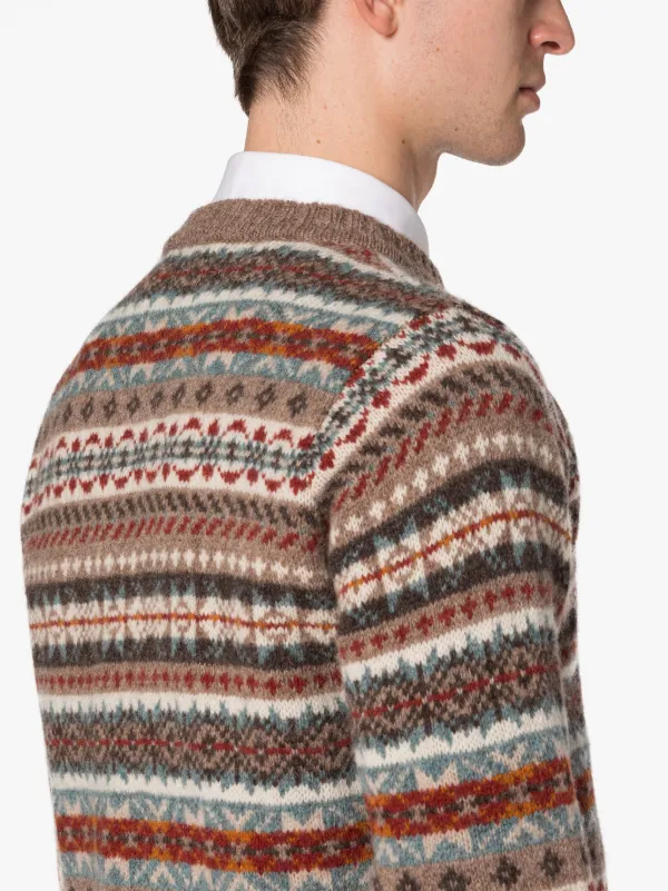 IMPULSE Nutmeg Wool Fair Isle Crewneck Sweater