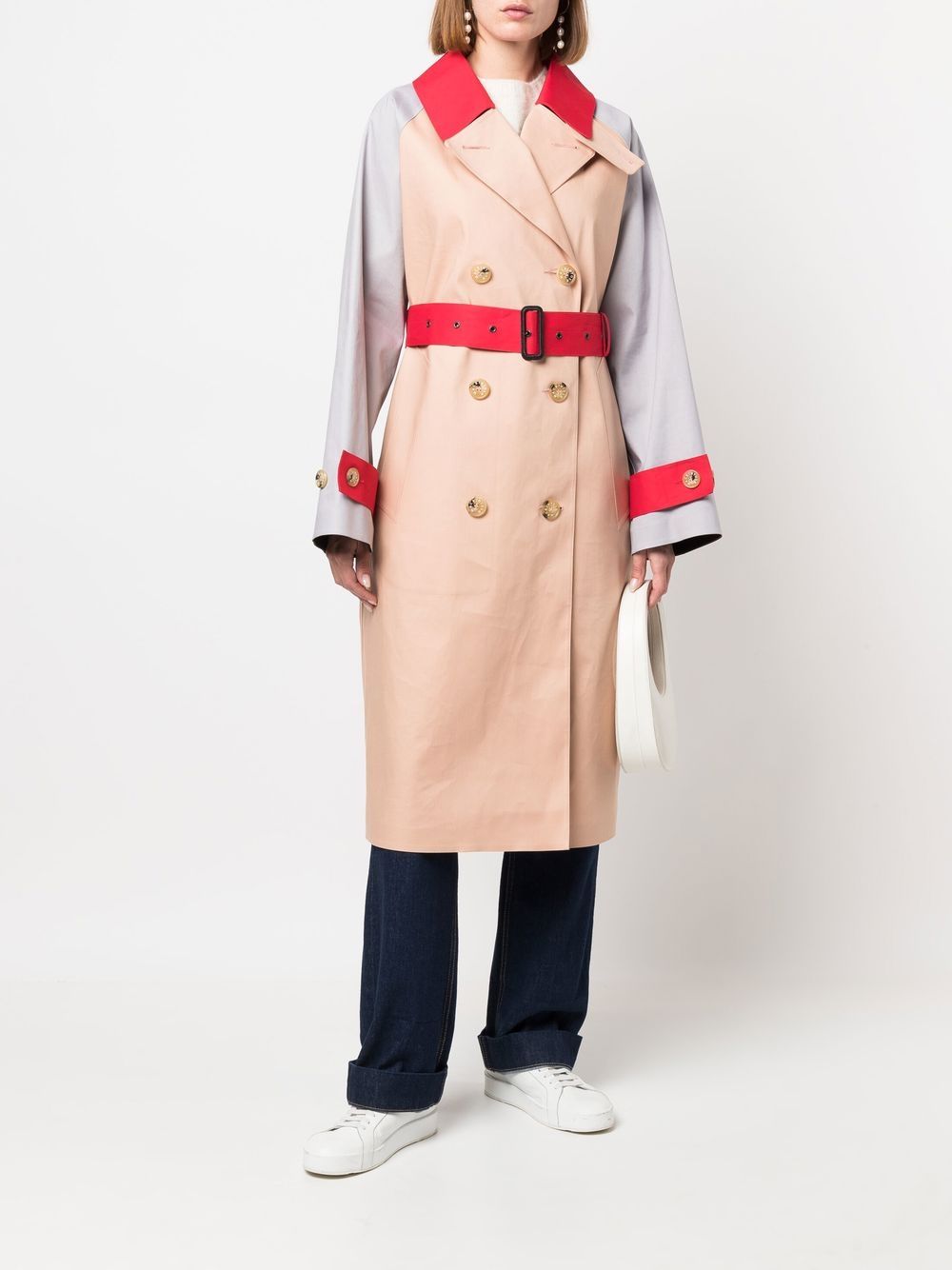 Mackintosh Trenchcoat met colourblocking - Beige