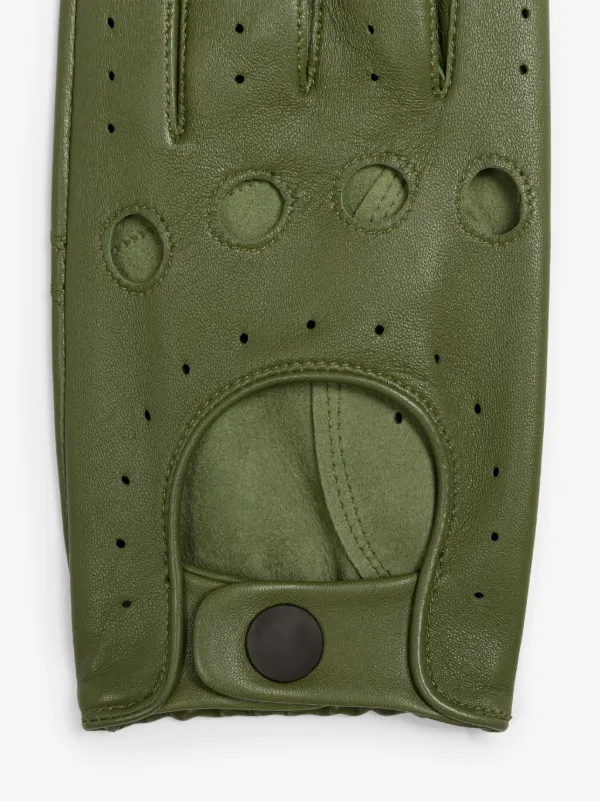 Green Leather Driving Gloves