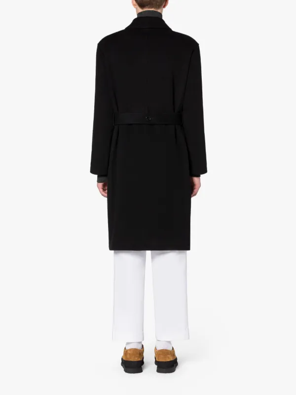 MILAN Black Wool & Cashmere Single-Breasted Trench Coat