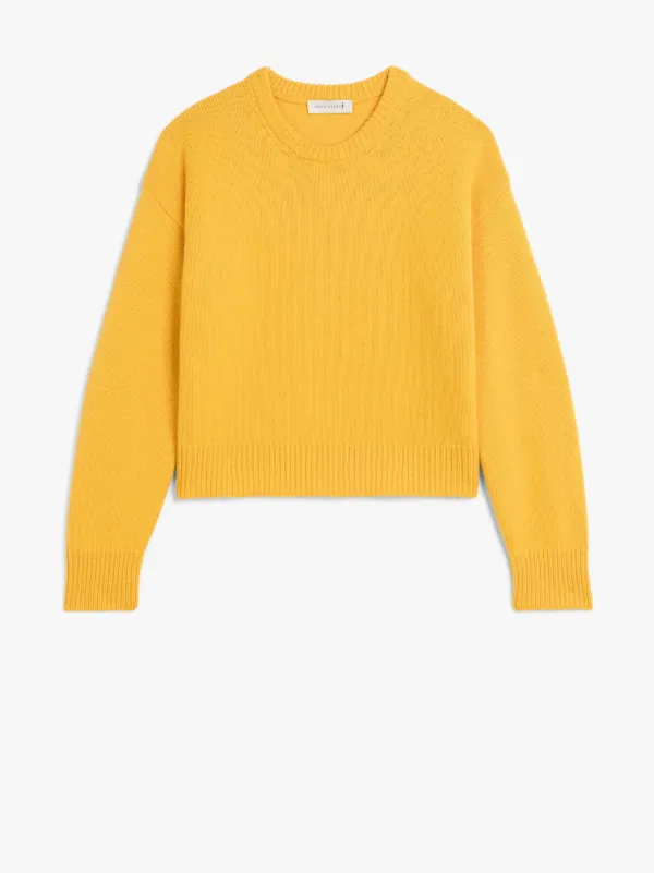 KAYLEIGH Yellow Wool Crewneck Sweater