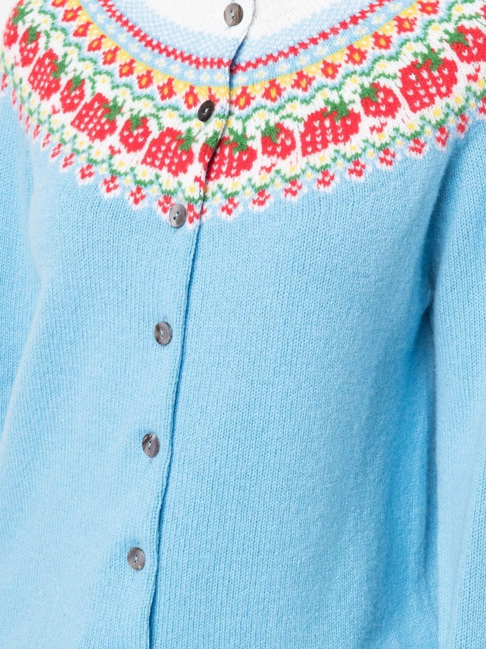 Shop Mackintosh Killian Fair Isle Knit Cardigan In Blue