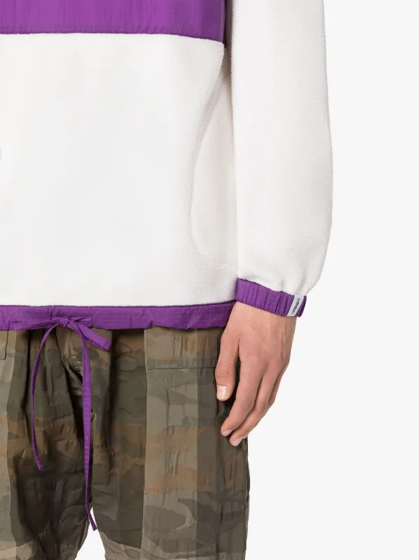 Purple & White Fleece Popover Jacket