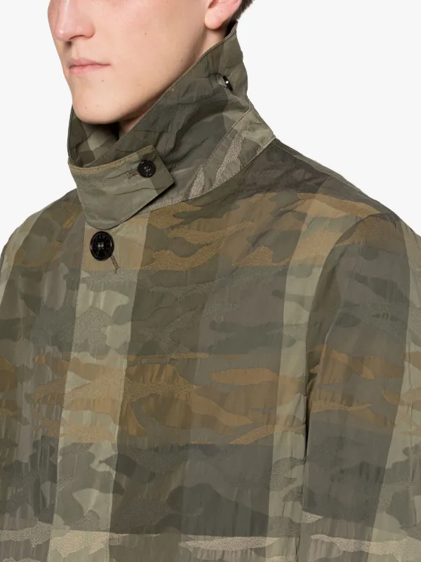 A-LINE TORRENTIAL Military Camo Cotton Blend Raincoat