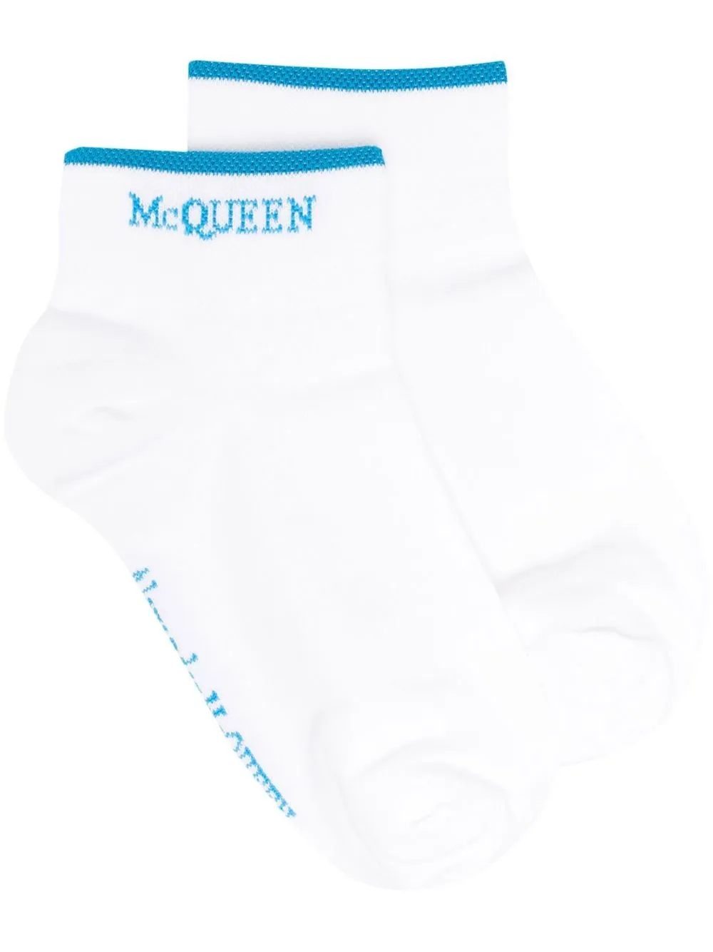 

Alexander McQueen calcetines tobilleros con logo - Blanco