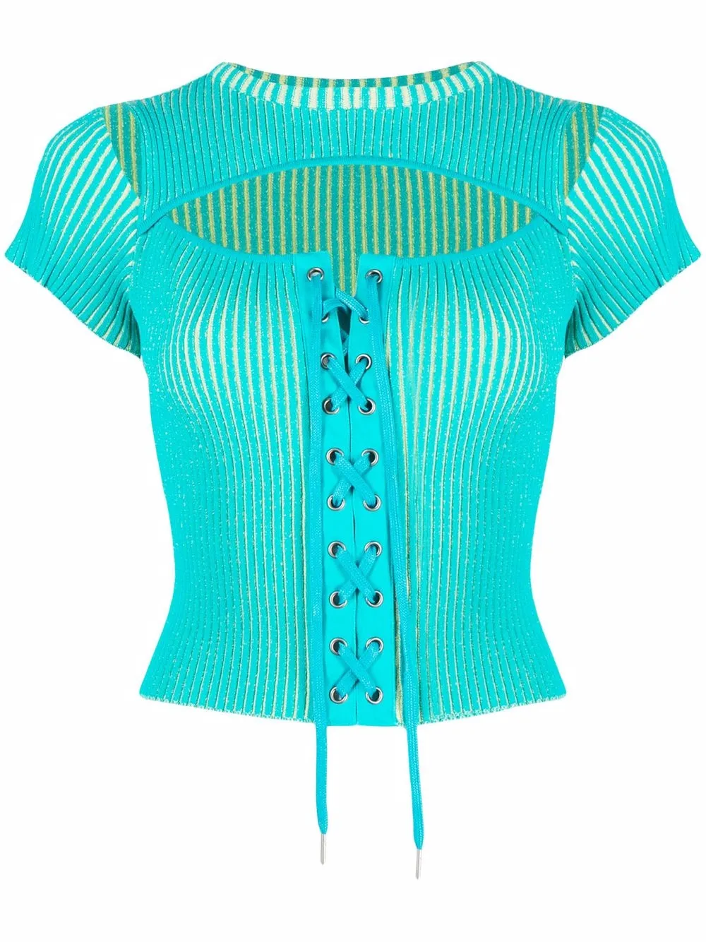 

Andersson Bell top tejido con agujetas - Azul