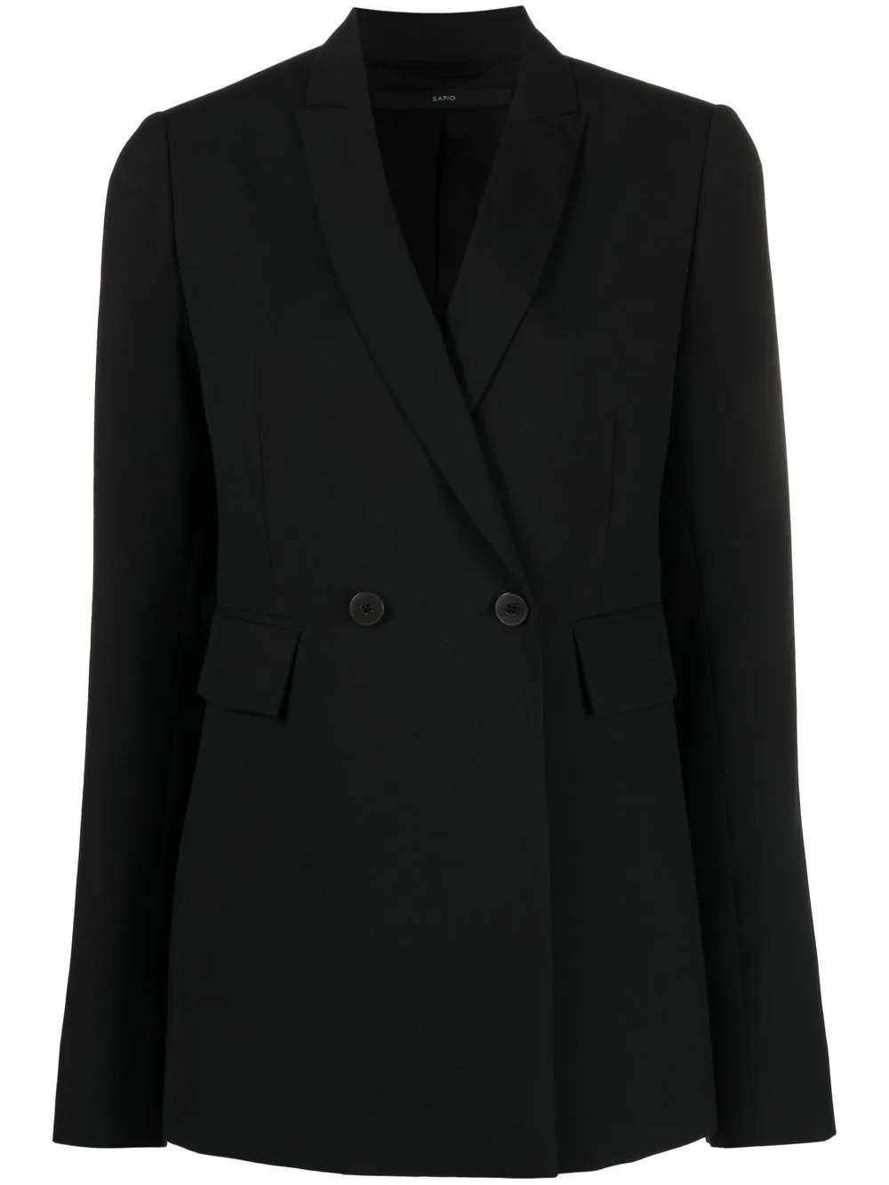 Shop Sapio Double-breasted Fitted Blazer In Schwarz