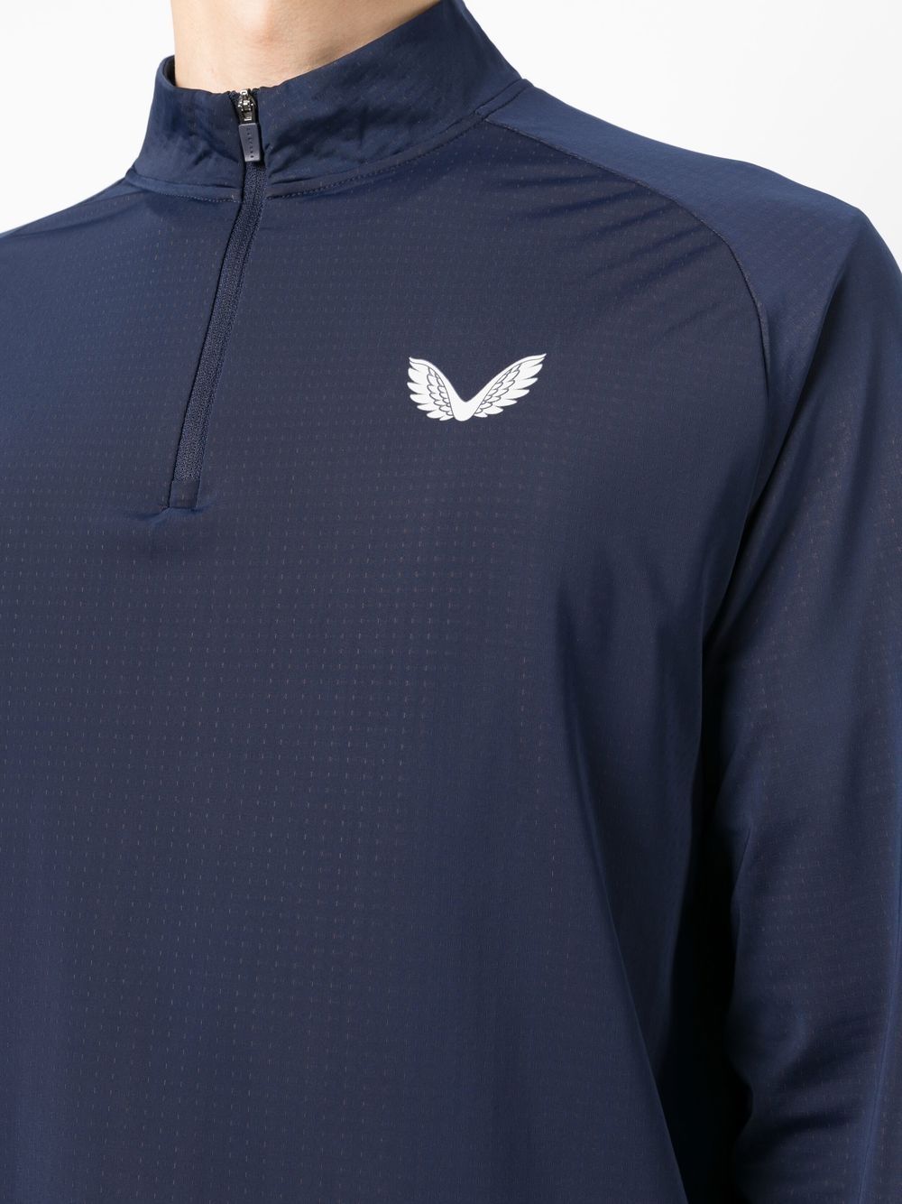 Shop Castore Logo-print Long-sleeve Sweatshirt In Blau
