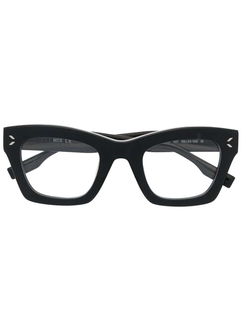 

MCQ lentes con armazón cat eye y logo - Negro