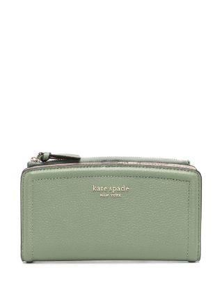 Kate Spade Mint Green Leather Zip Around Compact Wallet Kate Spade
