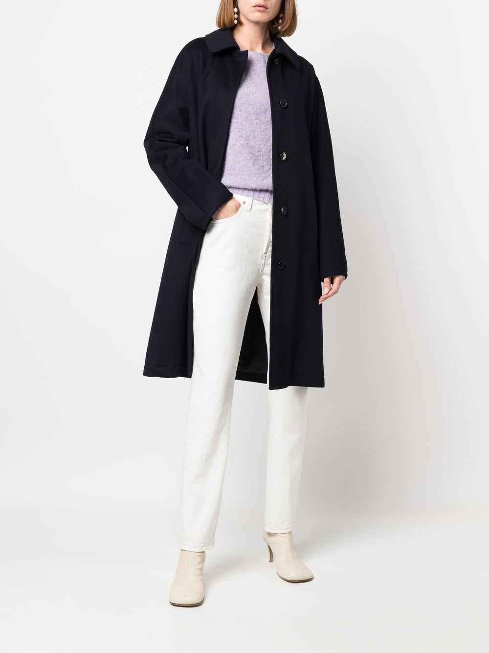 Shop Mackintosh Jean Storm System Wool Coat In Blue