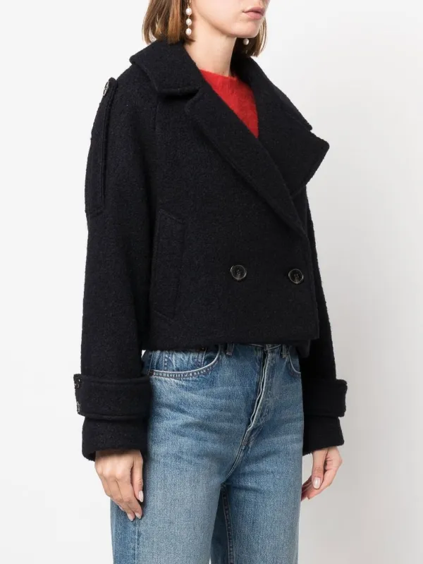 cropped wool blend peacoat