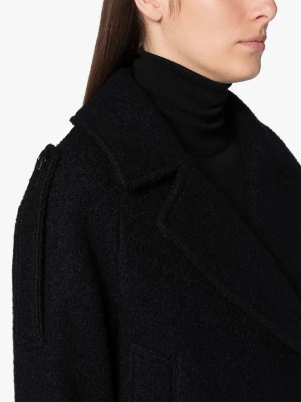 KIRSTEE Navy Wool Cropped Pea Coat