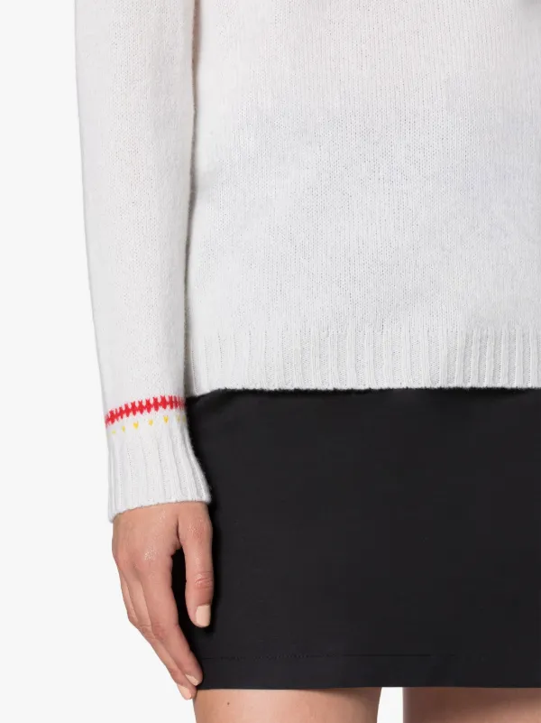 KELSI Ice White Wool Fair Isle Crewnek Sweater