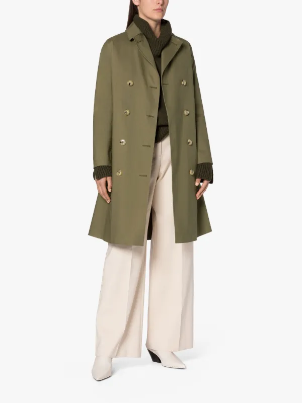 MORNA Khaki Bonded Cotton Trench Coat