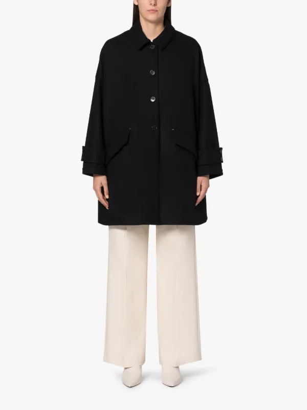 HUMBIE Black Wool Overcoat