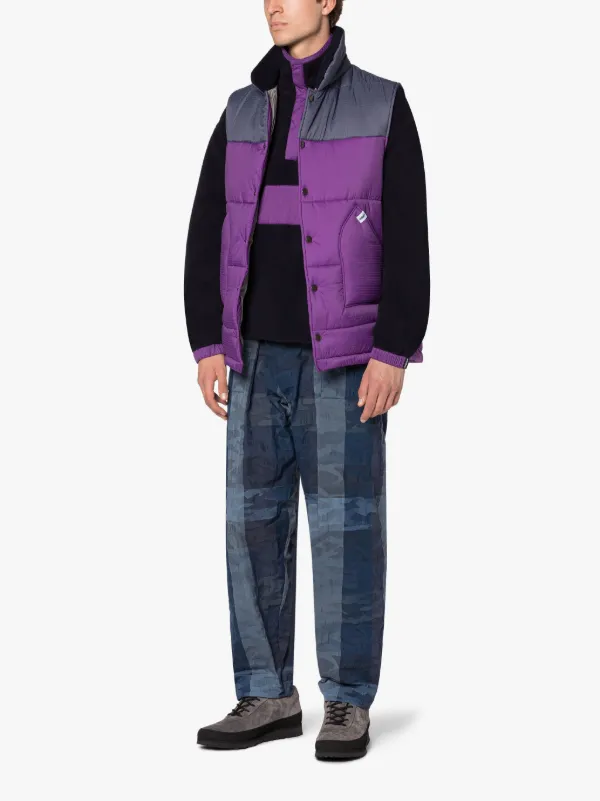 CONTRAST Purple & Navy Nylon Gilet