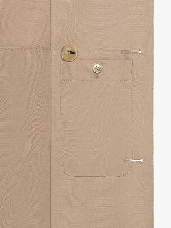 ST JOHN Beige Gabardine Cotton Short Trench Coat